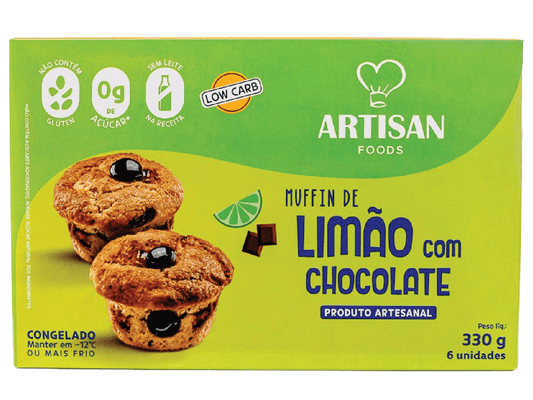 Muffin de limão c/ chocolate - 330g | 6 Uni - Artisan Foods