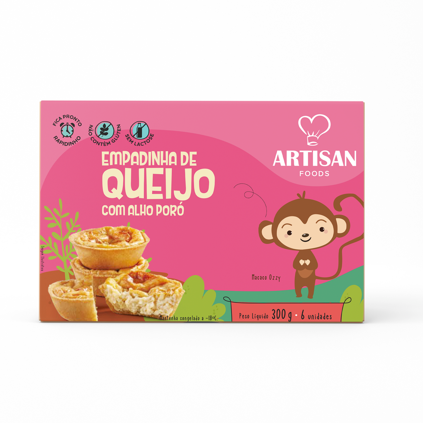 Empada de queijo c/ alho poró - 300g | 6 Uni