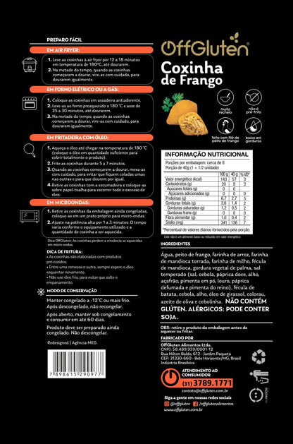 Coxinha de frango 330 g OffGluten