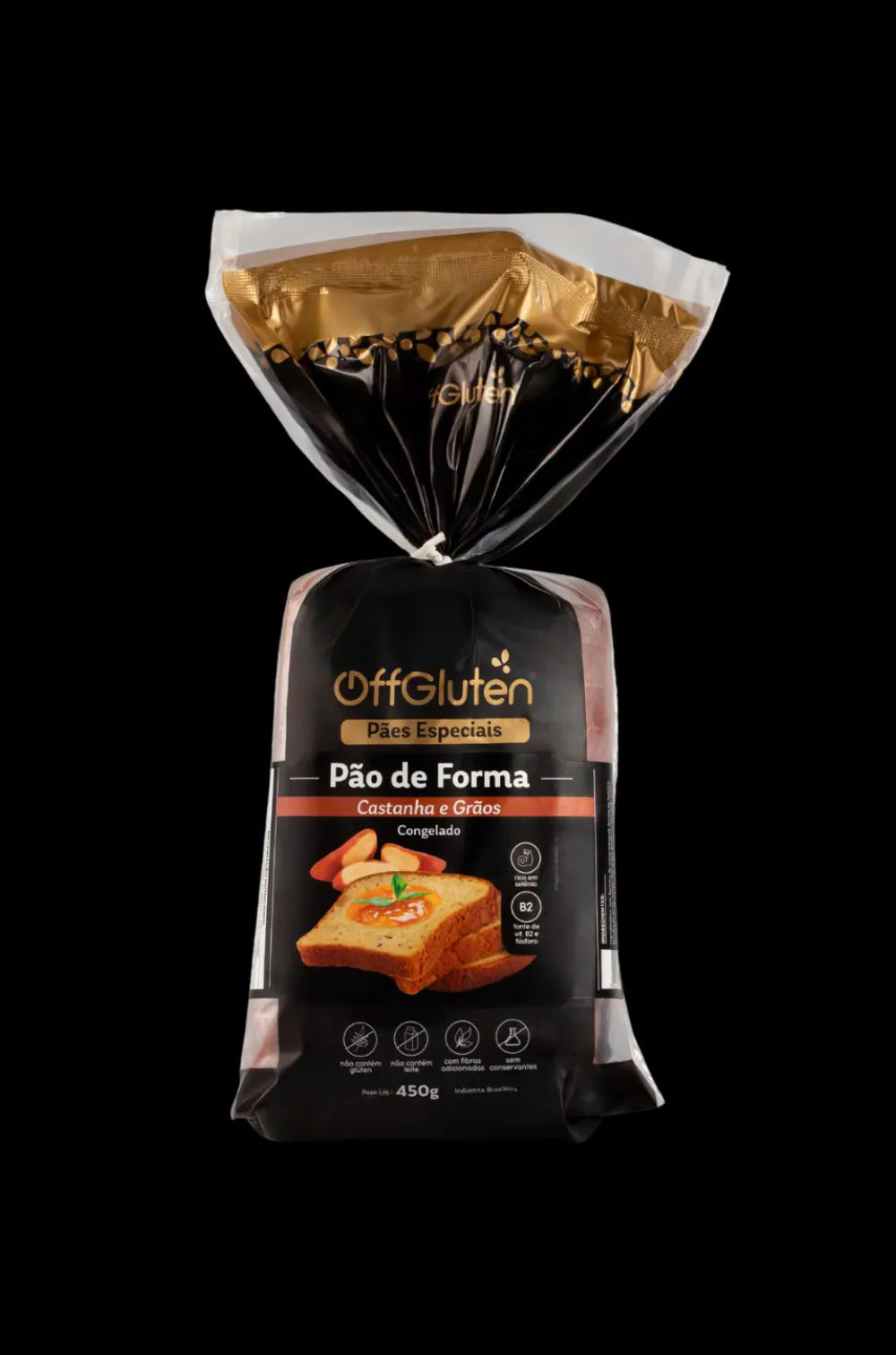 Pão de forma castanha e grãos 450 g OffGluten