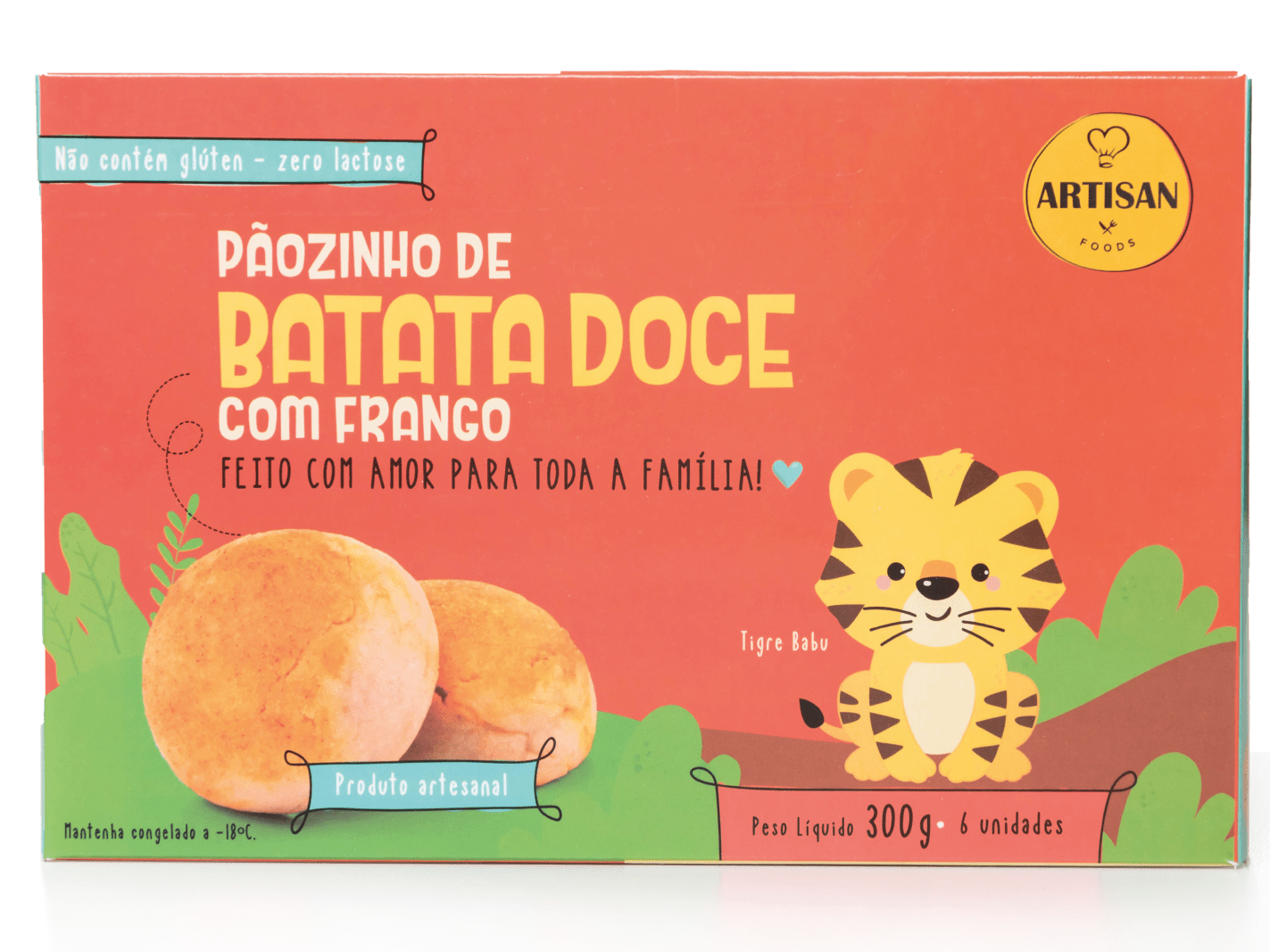 Pãozinho de batata doce c/ frango - 300g | 6 Uni - Artisan Foods