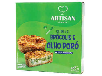 Tortinha de brócolis c/ alho poró - 400g | 4 Uni - Artisan Foods